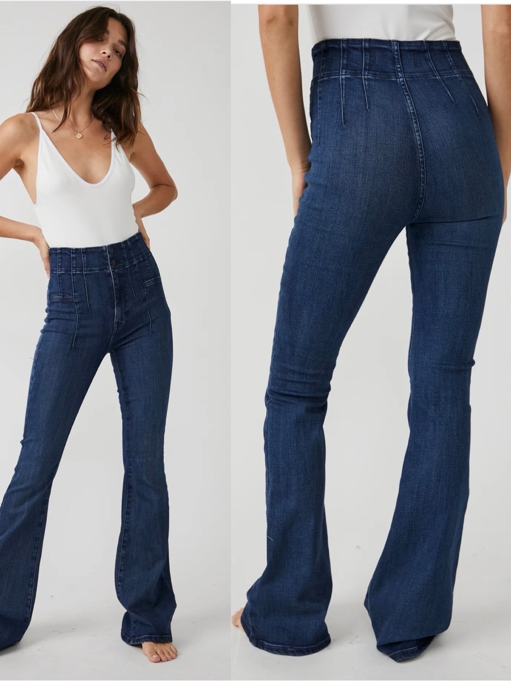 We The Free Jayde High-Rise Dark Blue Flare Jeans 27